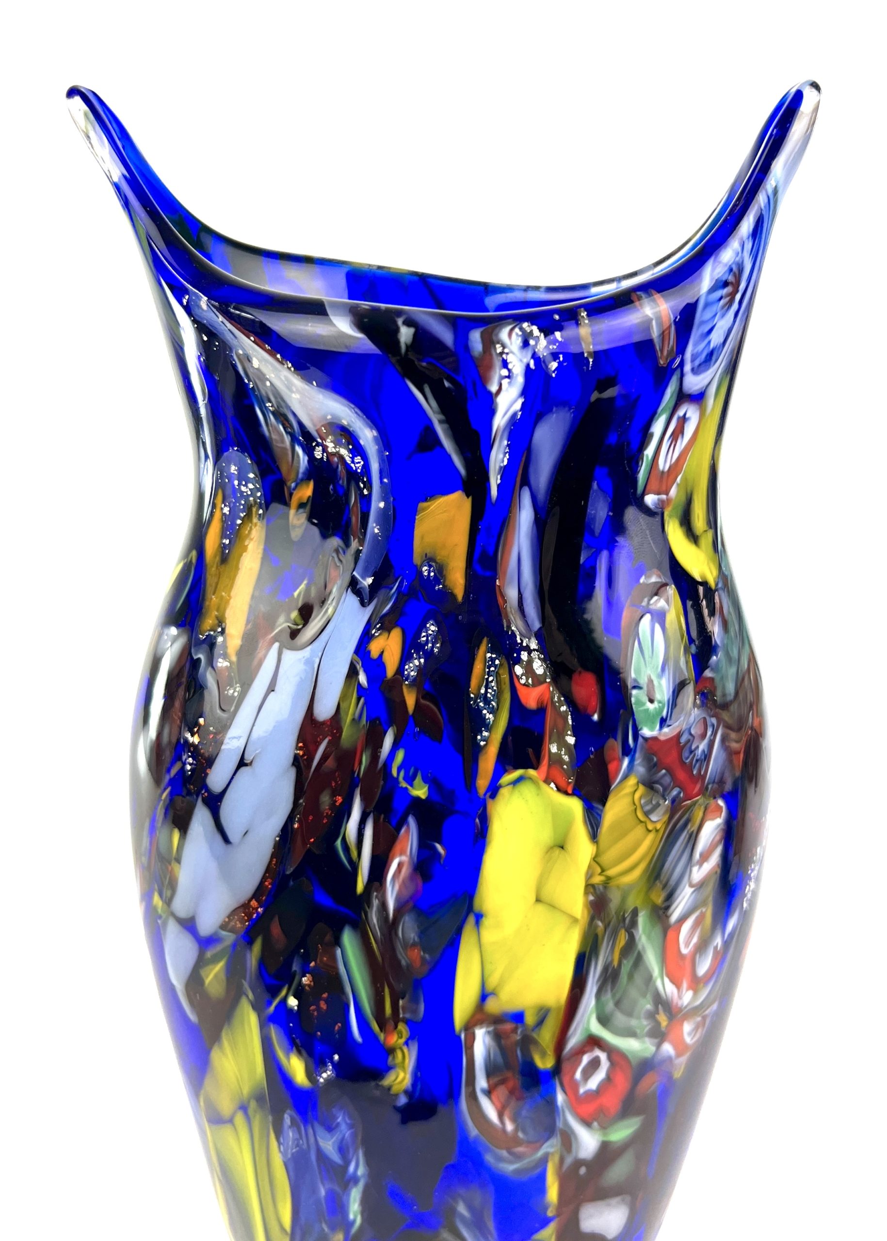 Agras Blue Murano Glass Vase Barena Made Murano Glass