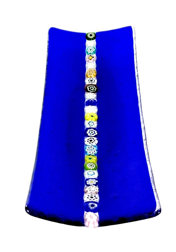 Alka - Blue Rectangular Murano Glass Plate - Made Murano Glass