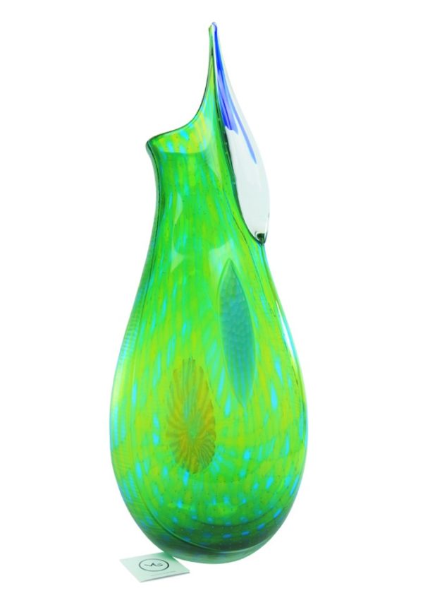 Vaso Esclusivo Maestro Vetraio Afro Celotto Verde - Made Murano Glass