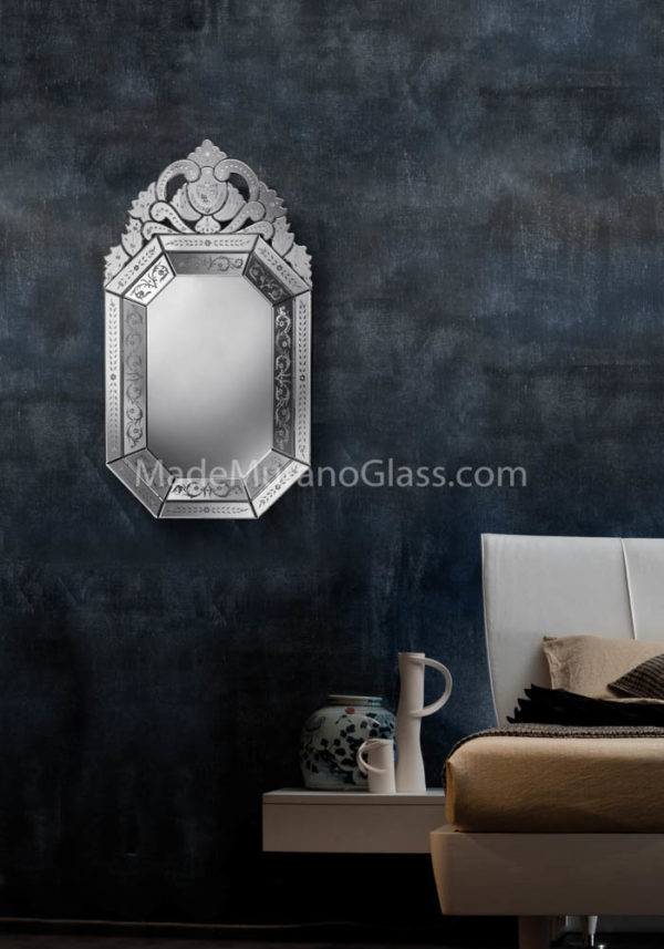 Silver Glass Content Decorative Mirror