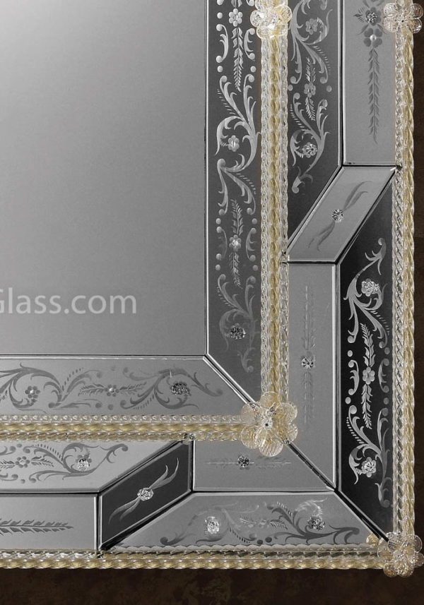 Large Rectangular Murano Glass Mirror