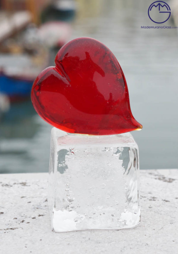 Kore – Murano Glass Pendant Heart - Large - 5x5cm (1,96x1,96inch)