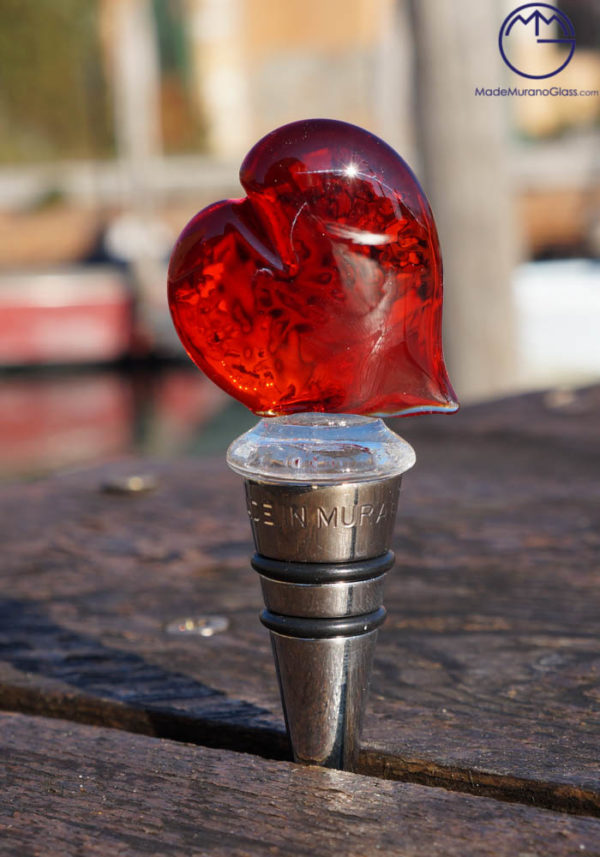 Gondola In Vetro Di Murano Con Due Cuori - Made Murano Glass