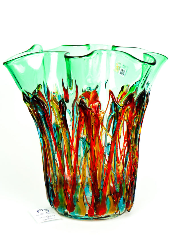 Osia - Exclusive Green Glass Vase - Made Murano Glass