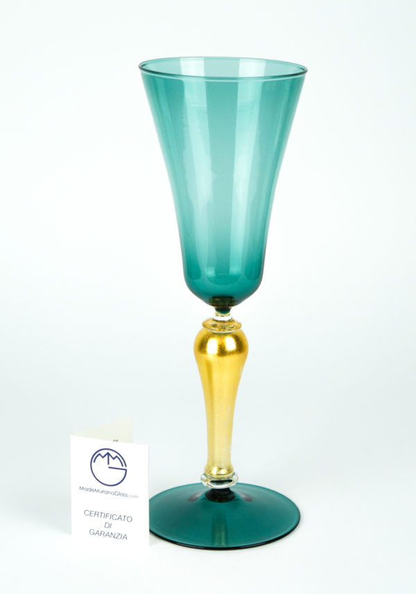 Blue Stem Venetian Glass Diamante Wine Glass - Handmade in Italy Colorful  Murano – Northern Lights Gallery