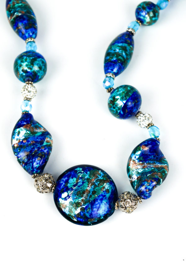 Cobalt Blue Real Murano Glass hot Statement Necklace