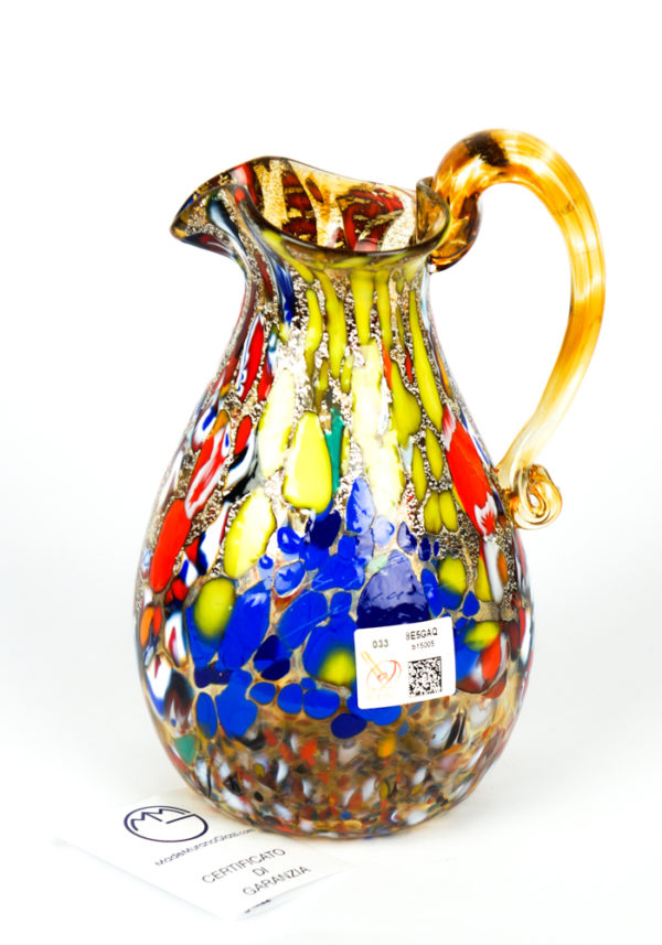 Belteo - Murano Glass Jug With Murrina Millefiori - Made Murano Glass