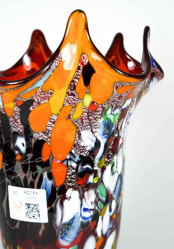 Red Murano glass heart vases