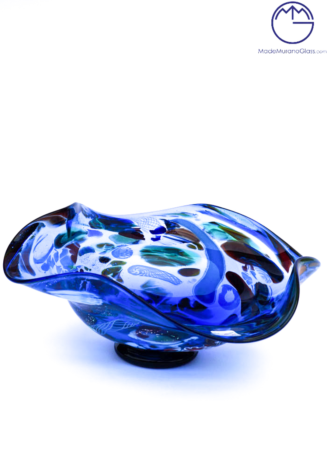 taart meditatie Wens Verona - Murano Glass Bowl Fantasy Blue - Made Murano Glass
