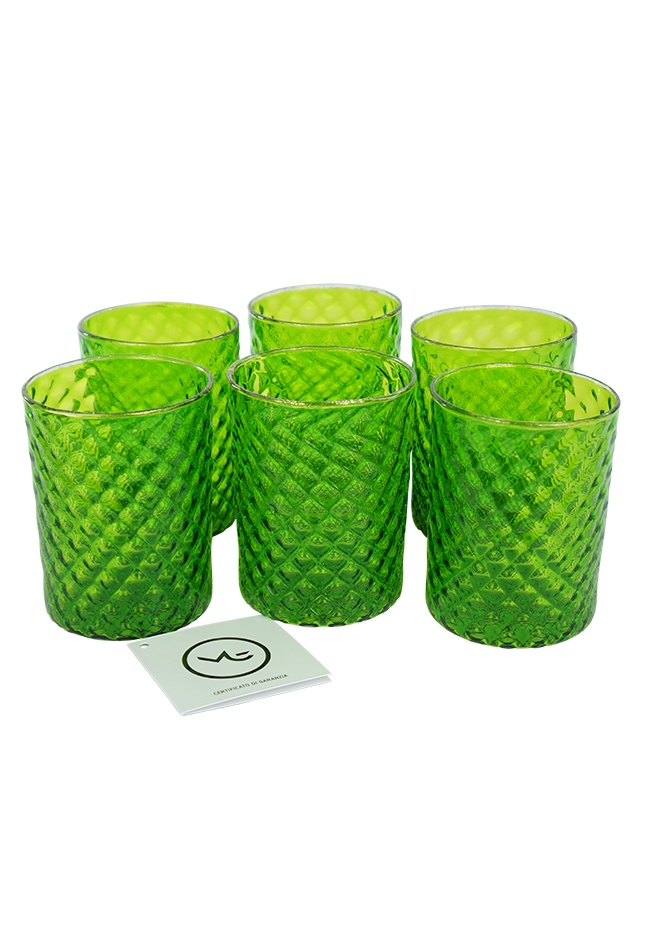 Green Water Glasses - Set of 6