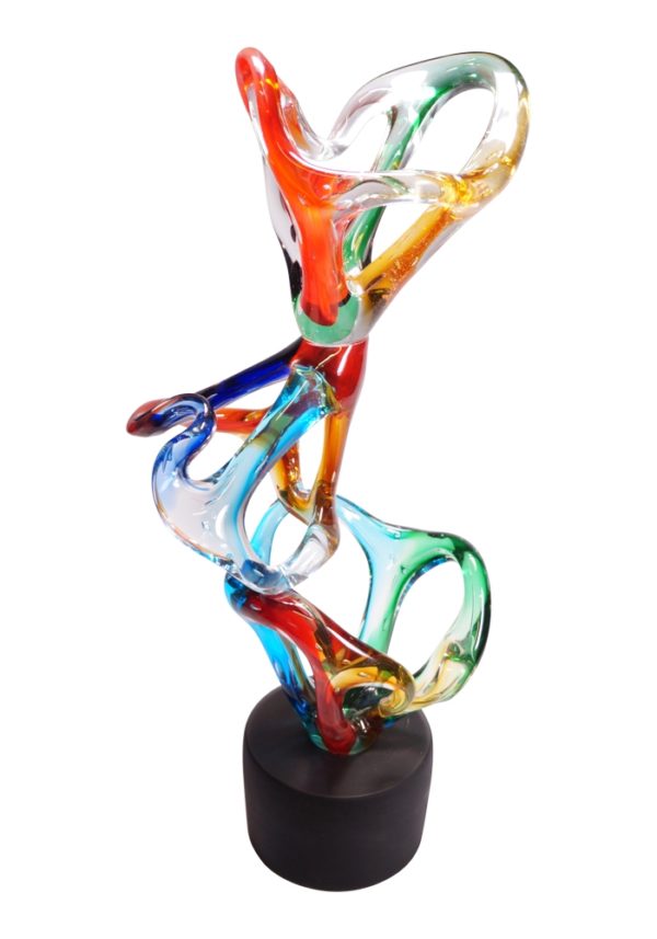 Cone - Multicolored Abstract Sculpture In Murano Glass - Made