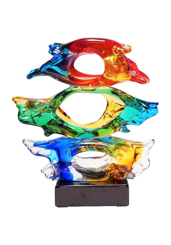 Cone - Multicolored Abstract Sculpture In Murano Glass - Made Murano Glass