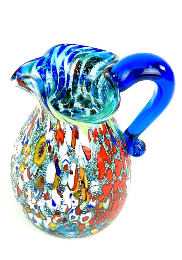 Belteo - Murano Glass Jug With Murrina Millefiori - Made Murano Glass