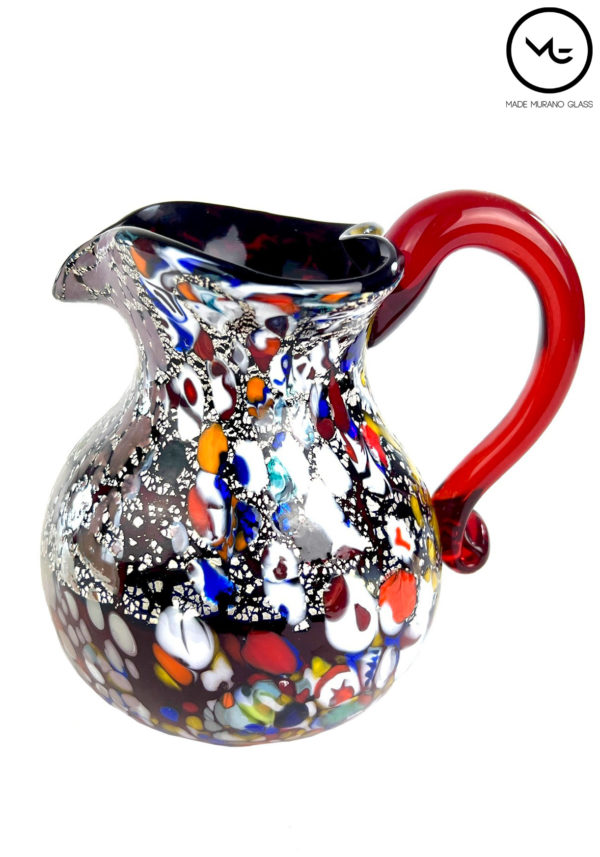 Belteo - Murano Glass Jug With Murrina Millefiori - Made Murano Glass