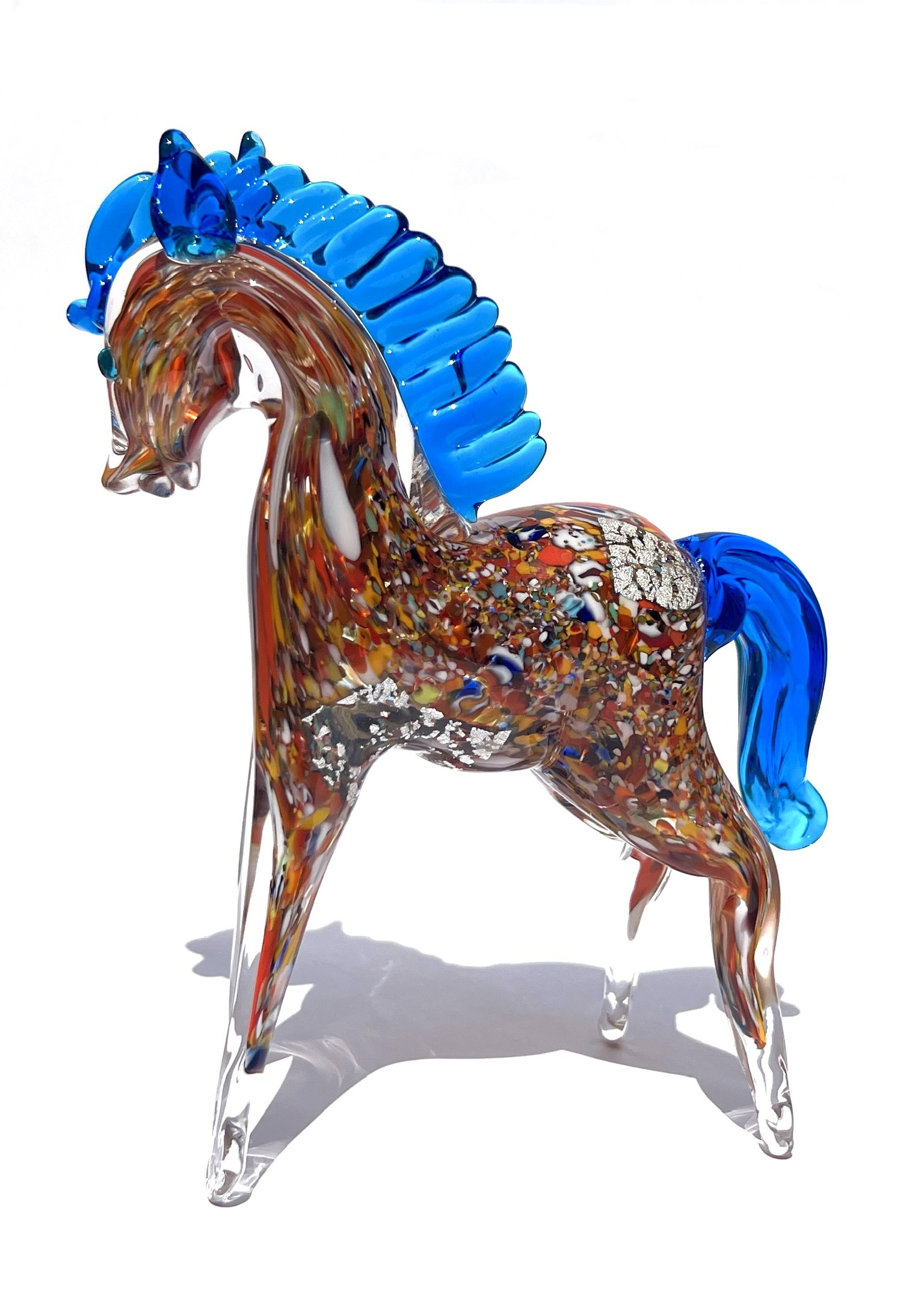 Collection Aida Sommerso - Light Blue Murano Glass Horse - Made Murano ...