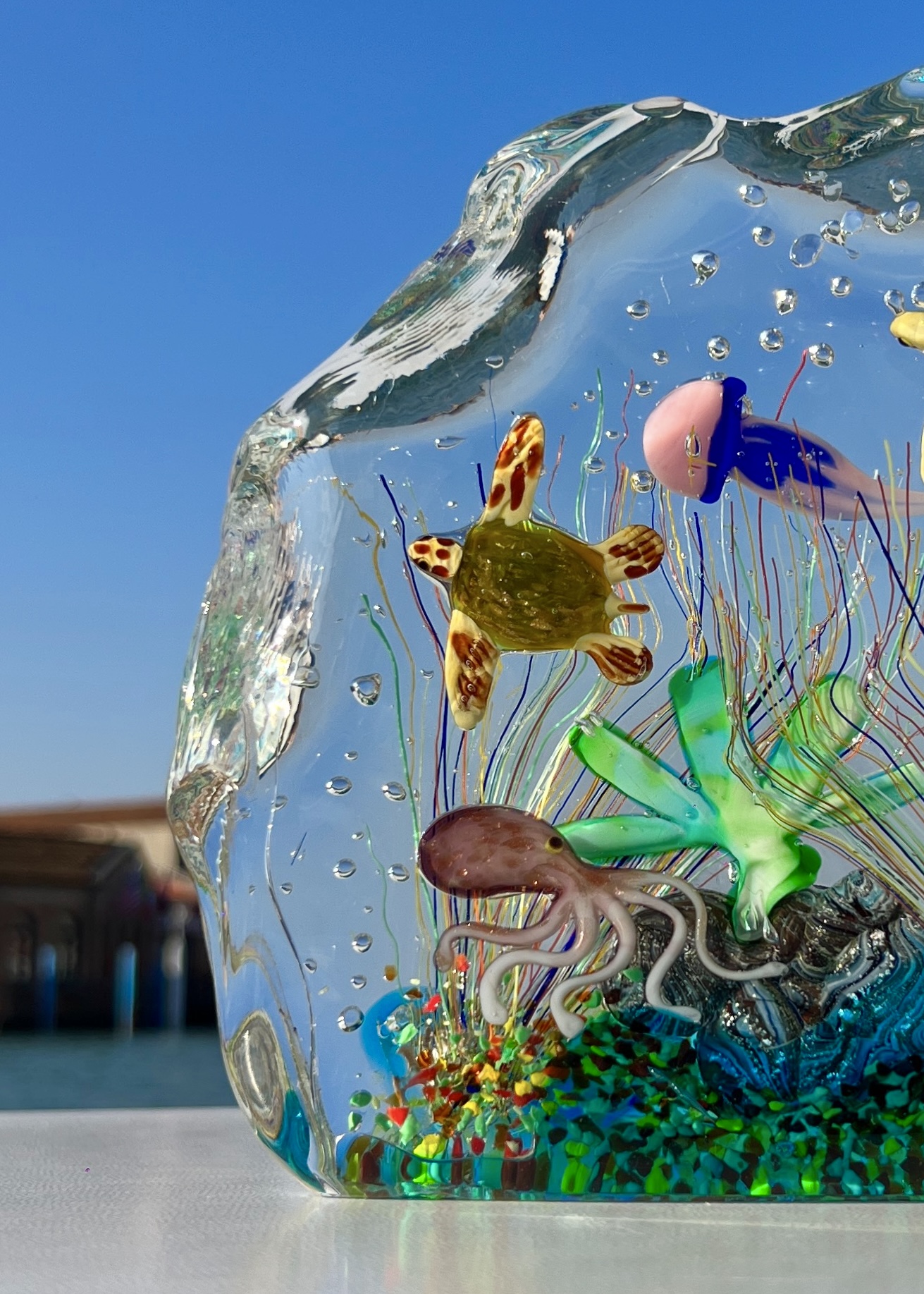 Baltico - Acquario In Vetro Di Murano Con 8 Elementi - Pezzo Unico