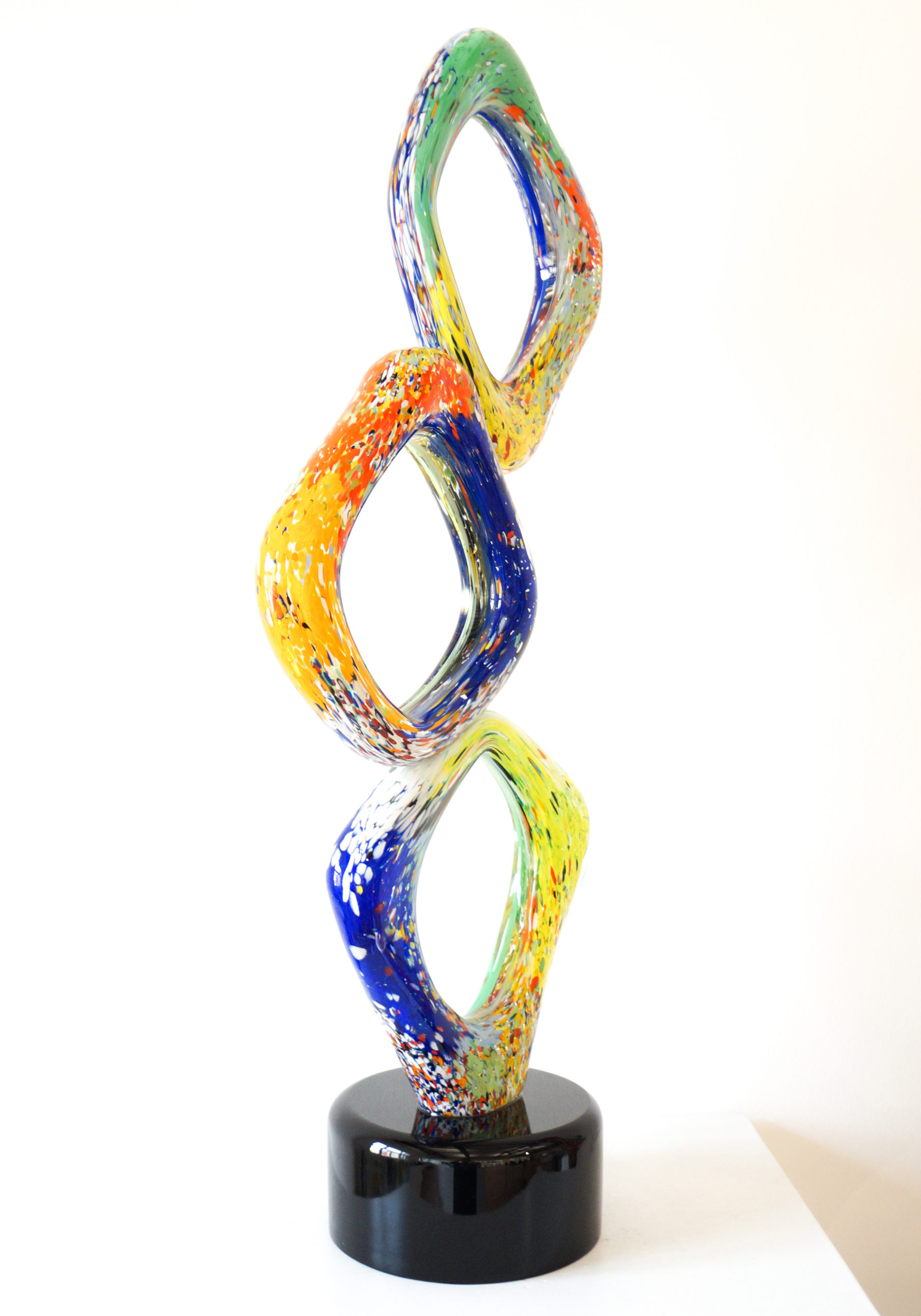 Cone - Multicolored Abstract Sculpture In Murano Glass