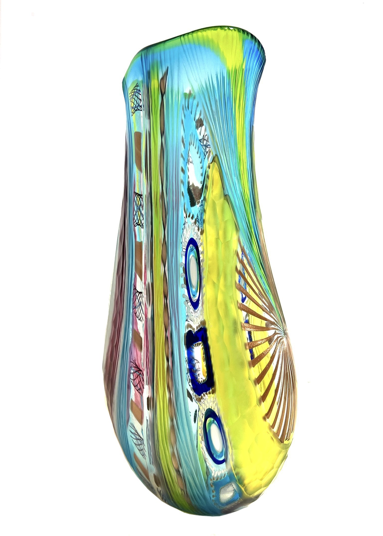 Nikita - Multicolored Murano Glass Vase Beaten