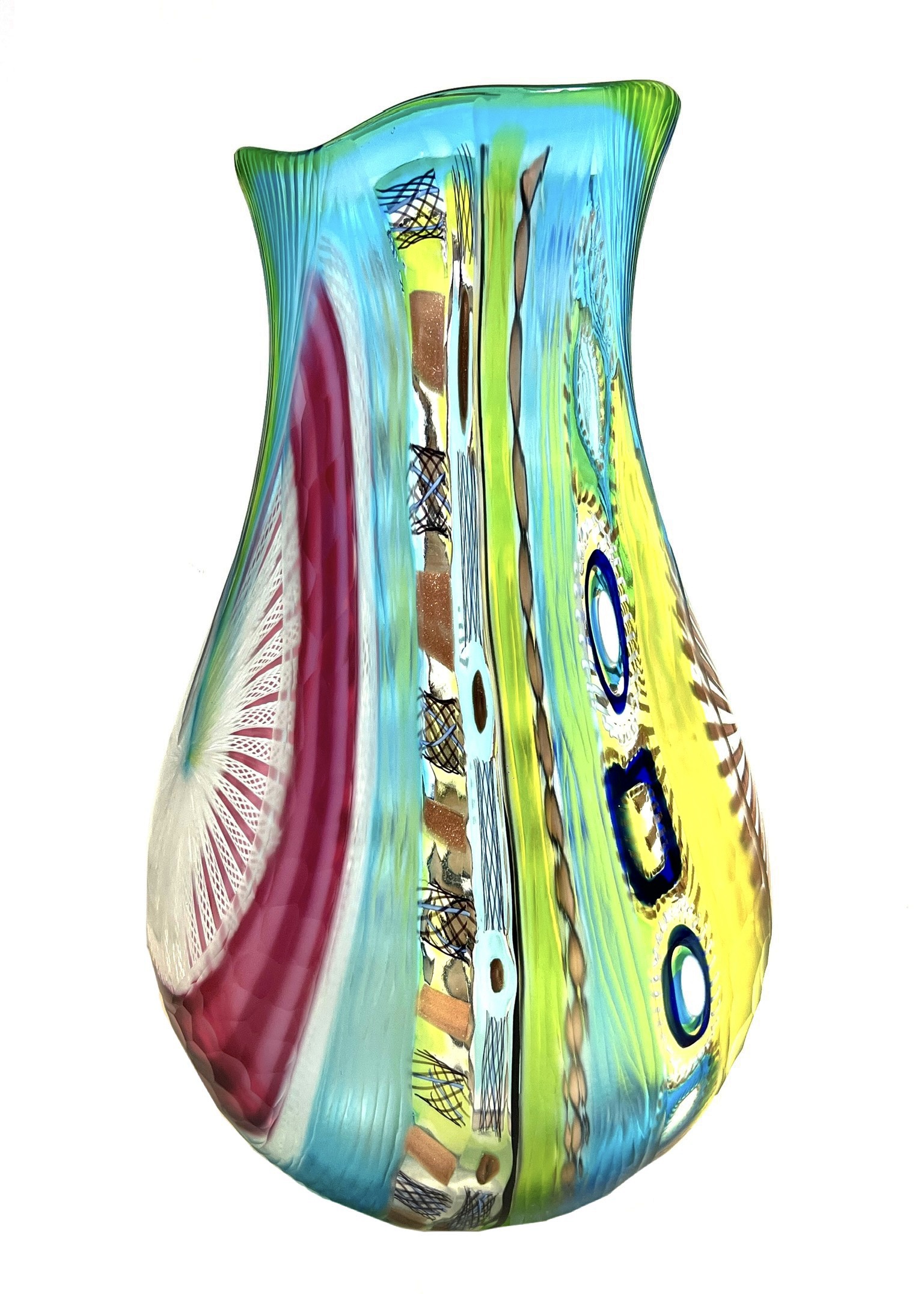 Nikita - Multicolored Murano Glass Vase Beaten