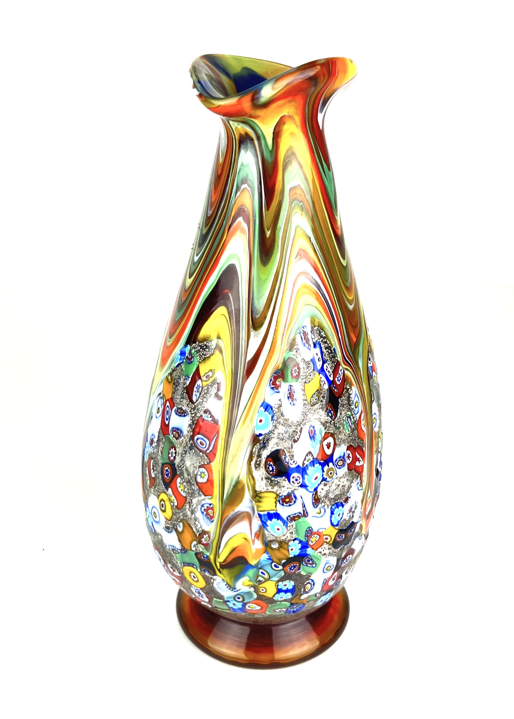 Hand-Blown Murano Wine Glass in Multicolor