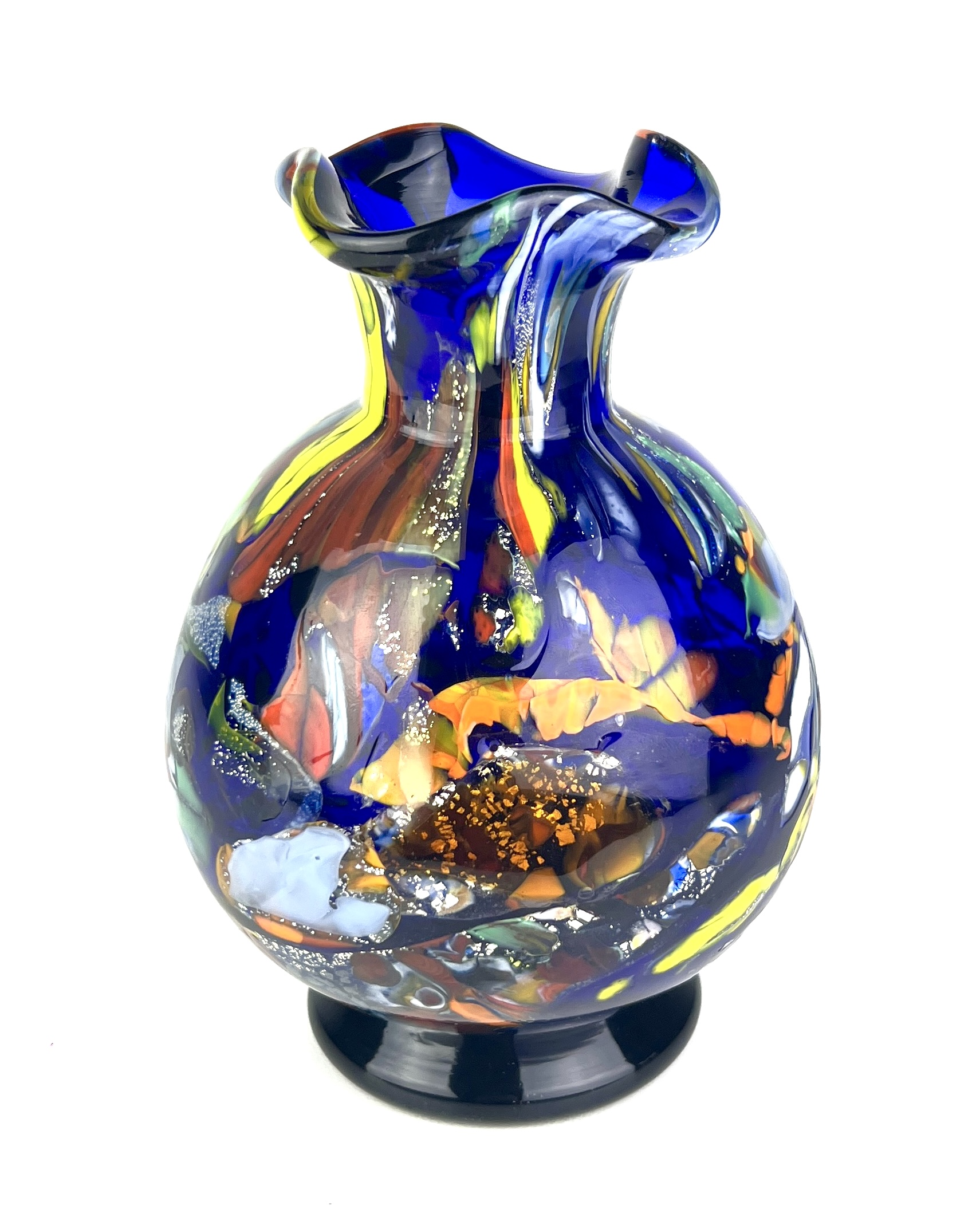 Carpi - Blue Murano Glass Vase 