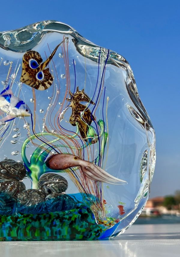 Beaufort - Murano Glass Aquarium With 9 Elements - Unique Piece 1/1 - Made  Murano Glass