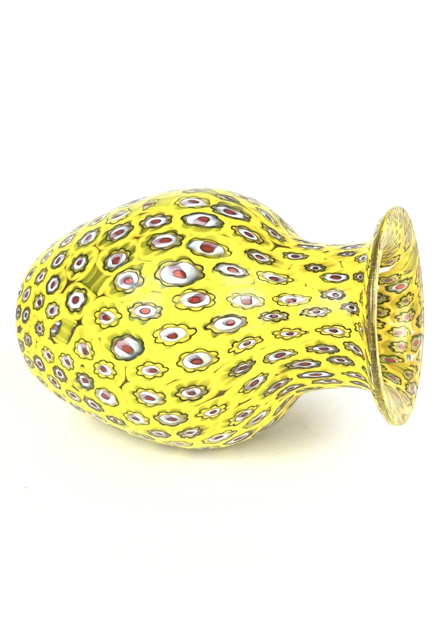 Dissette - Yellow Murano Glass Vase With Murrina Millefiori Gozo